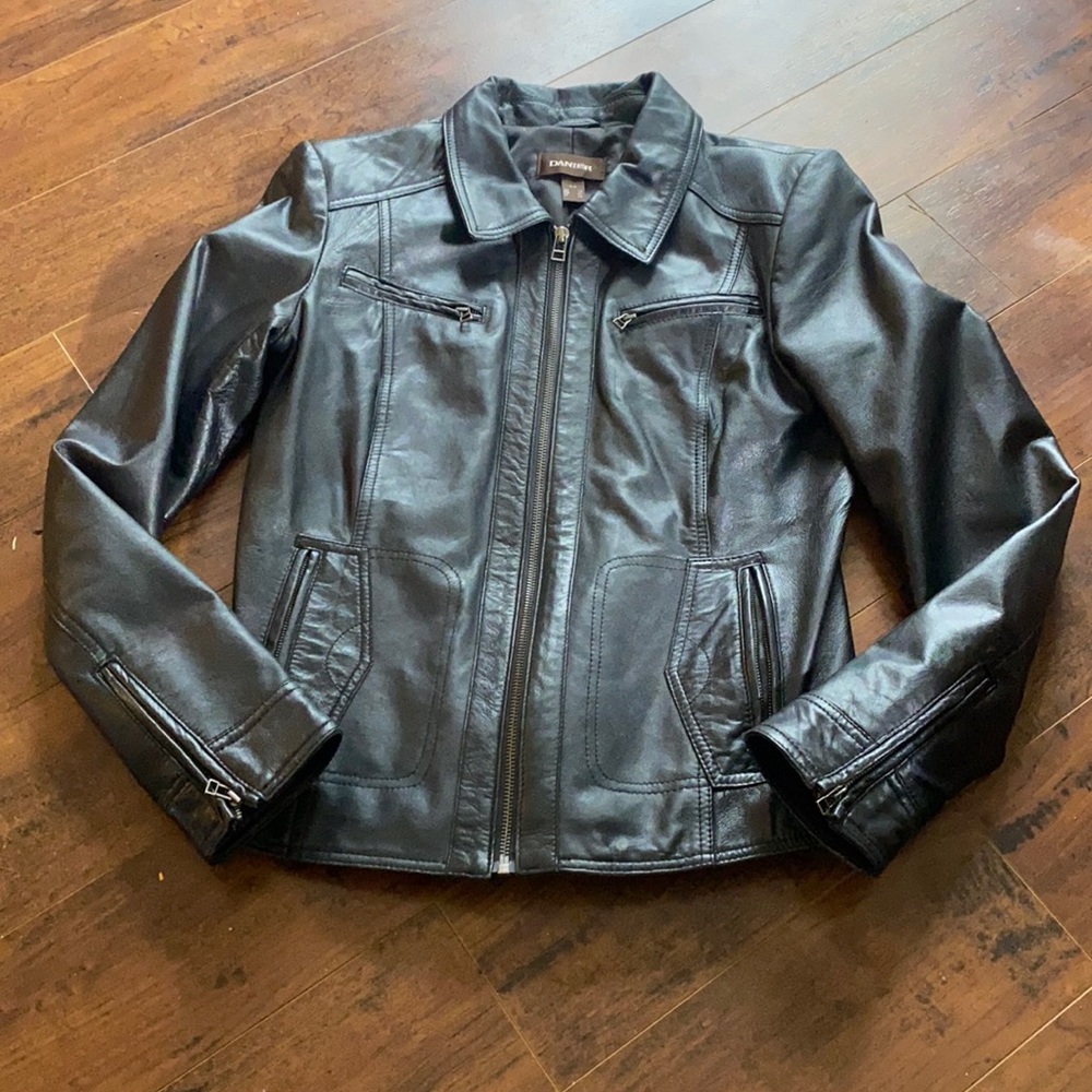 Banana Republic Black Leather Motorcycle Jacket